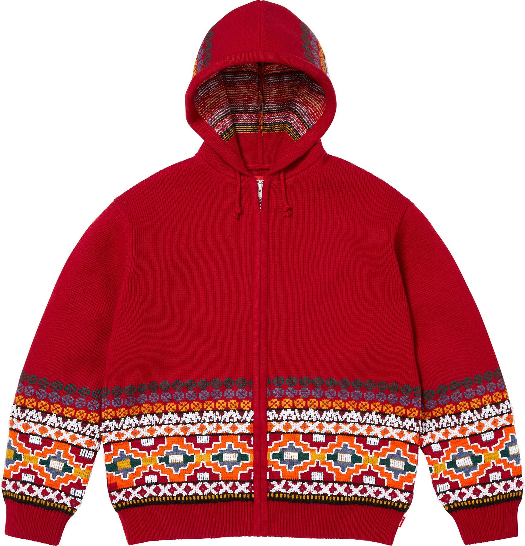 Beaded Zip Up Hooded Sweater view 7